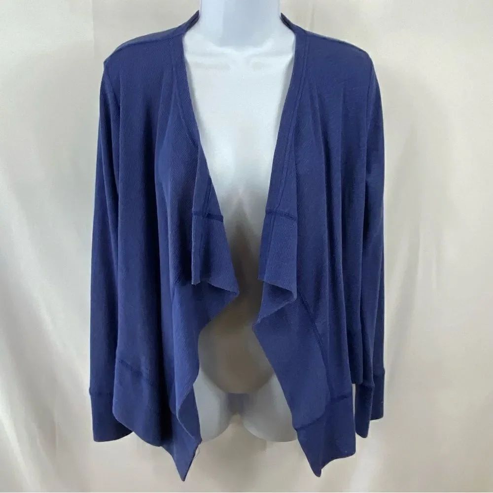 Women's Route 66 Blue Light Cascade Cardigan Thermal Shrug Jacket Top Small S